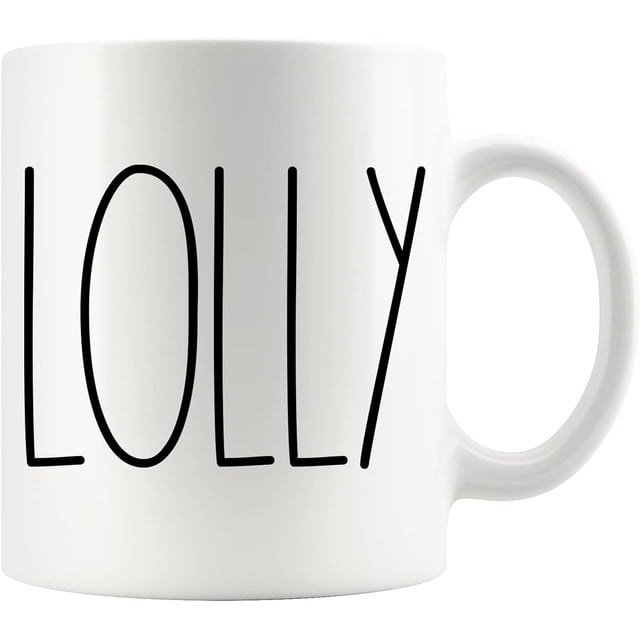 Lolly Coffee Mug | Rae Dunn Inspired Style Birthday - Merry Christmas Mother Day Family Present For The Best Ever Cup 11oz RTCLYJSJEX-11oz White,White,11oz