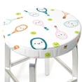 thumbnail image 3 of Qekee Cute Tennis Rackets Print Velvet Round Bar Stool Seat Cover, Soft Foam Cushioned Protector with Non-Slip Backing for Kitchen, Office & Restaurant Chairs-12 inch, 3 of 7
