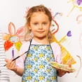 thumbnail image 2 of Yellow Lemon Fruit Patterns Blue White Pattern Kids Aprons for Girls and Boys,Adjustable Neck Strap Toddler Aprons for Kids Cooking Baking, 2 of 6