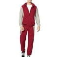 thumbnail image 3 of Biekopu Men's Tracksuit Set Long Sleeve Full Zipper Contrast Color Hoodie Tops Drawstring Side Pockets Bottom Pants Set, 3 of 9