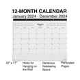 2024 Staples 22" x 17" Desk Pad Calendar Unlined Black/White (ST58448
