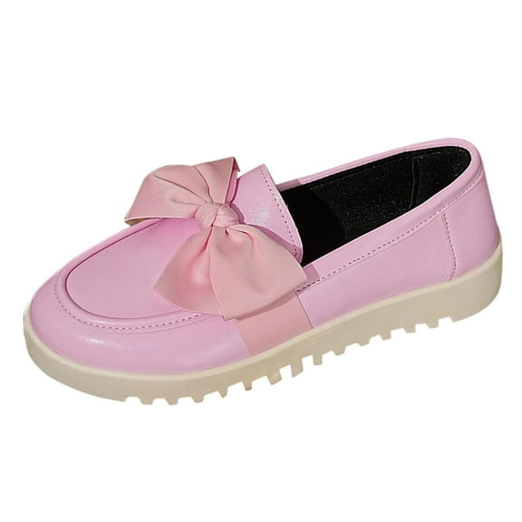 Xfvqtps Womens Large Bow Loafers Comfortable Flat Shoes with Faux Leather Material and Easy on Design for Fashion Casual Wear Purple