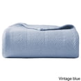 thumbnail image 3 of Eddie Bauer Herringbone Blanket Color: White Size: TWIN, 3 of 5