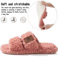 thumbnail image 4 of BERANMEY Womens Fuzzy Open Toe Slippers Faux Fur Slippers with Memory Foam House Shoes Lightweight for Indoor Outdoor & Home Use, 4 of 9