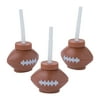Football Molded Cup With Straws (8Pc) - Party Supplies - 8 Pieces