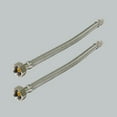 thumbnail image 2 of Stainless Steel Supply Hose For 4" Centerset Faucet Bathroom Sink Taps 16" length x 1/2" IPS X 3/8" compression Sold as Pair | Renovators Supply, 2 of 2