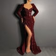 thumbnail image 1 of Qiopertar Robe de Soirée à Manches Longues à sequins Mode pour Femmes en Solde à Moins de 5$ en Solde, 1 of 7