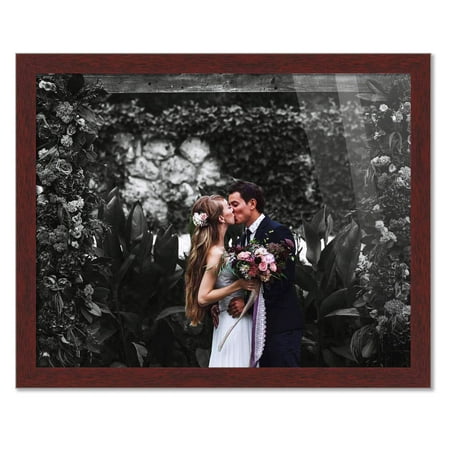 16x11 Frame Brown Picture Frame - Complete Modern Photo Frame Includes UV Acrylic Shatter Guard Front, Acid Free