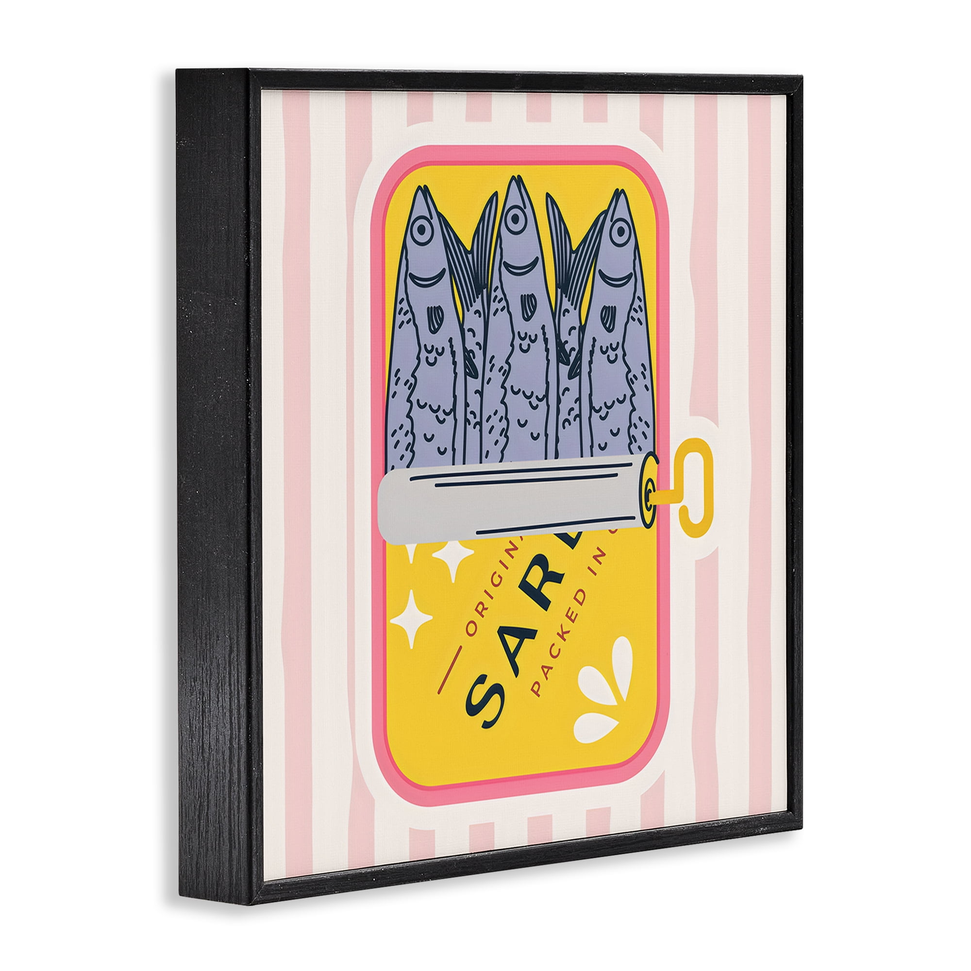 Stupell Industries Yellow Sardine Tin Black Framed Giclee Art, design by Creative Studio