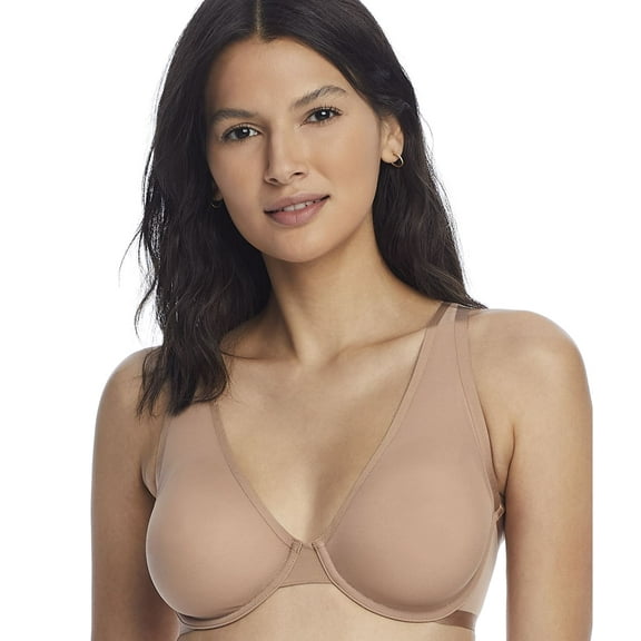 NearlyNude MOCHA The Sheer Mesh Underwire Plunge Bra, US 32B, UK 32B NWOT