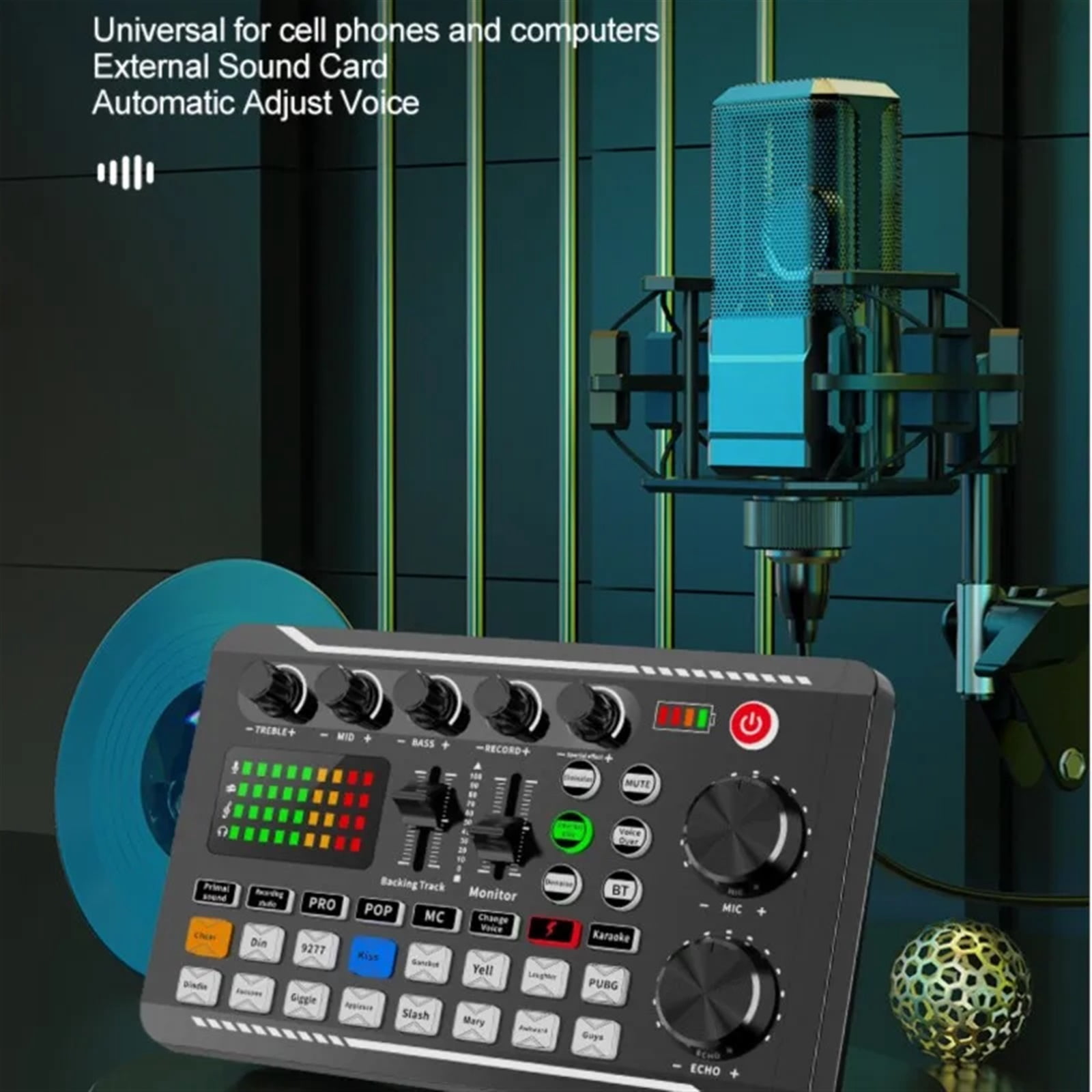 Dedicated Sound Card Microphone For Live BroadCast F998 Card with(Optional) Audio Interface With DJ Mixer Effects Voice Changer ,Easy to Operate
