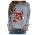 thumbnail image 1 of Heliisoer Chandail de Noël pour Femmes à Manches Longues Imprimé Blouse Décontractée Chandail, 1 of 4