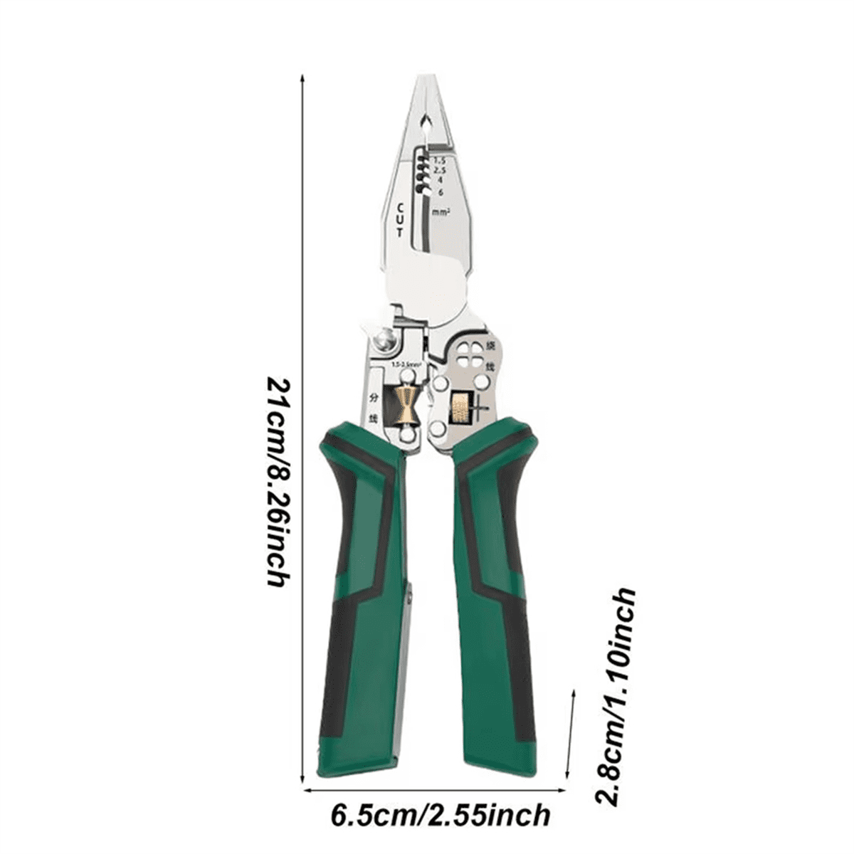 Wire Cutter Tool 10 in 1 Electrical Cable Stripper Plier Voltage Tester Scissors with Electricity Measurement Function