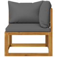 thumbnail image 2 of vidaXL Sectional Corner Sofa & Dark Grey Cushion Solid Acacia Wood, 2 of 5