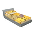 thumbnail image 2 of Ambesonne Cartoon Fitted Sheet & Pillow Sham Set, and Hippo Ball, Twin, Orange Umber Purple, 2 of 2