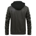 thumbnail image 7 of Maoxin Mens Leather Jacket Men's Solid Color Leather Fashionable Leather Long Sleeved Detachable Hooded Leather Jacket Leather Jacket Men, 7 of 7