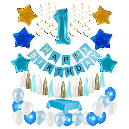 Kit De Decorations Pour Le 1er Anniversaire Du Garcon Decoration De Fete Complete D Un An Kit De Decorations Pour Le 1er Anniversaire Du Garcon Decoration De Fete Complete D Un An