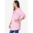 thumbnail image 5 of Woman Within Plus Size 7-Day Three-Quarter Sleeve Pintucked Henley Tunic, 5 of 6