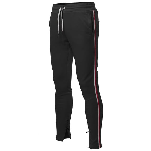 FashionOutfit Men's Side Stripe Ankle Zipper Track Pants