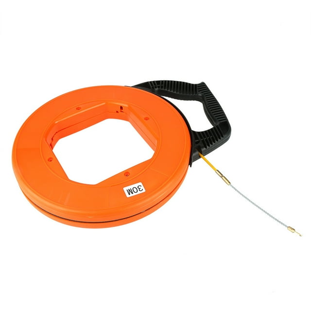 Carrete de cinta pasacables de fibra de vidrio, 30 m, fibra de vidrio no conductora, cinta pasacables de fibra de vidrio no conductora, carrete de cinta pasacables de fibra de vidrio probado profesio