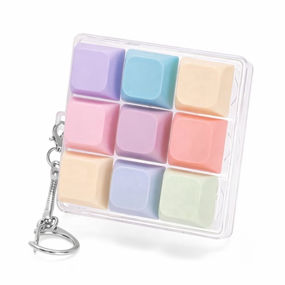 Lsupdaol Keyboard Fidget Toy Handheld Clicky Fidget Keyboard with Keychain Detachable Mechanical Clicker Adult Stress Relief Gifts for Leisure Moments (Style A)