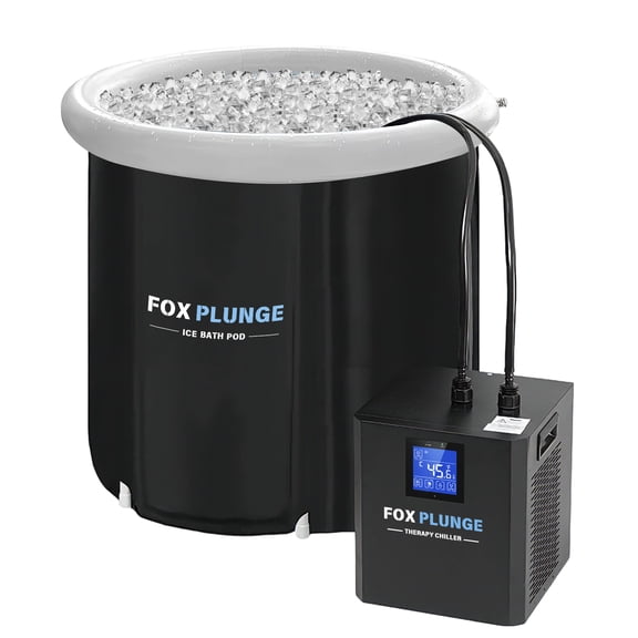 Cold Plunge Tub with Water Chiller – 1/3HP Ice Bath Chiller with Submersible Pump & 2 Hoses, 87Gal Insulated Ice Pod—Portable Cold Therapy Recovery System for Home or Gym