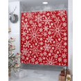 thumbnail image 4 of Christmas Shower Curtain Christmas Snowflake Shower Curtains for Bathroom Decor Merry Christmas Winter Red Christmas Decoration Bath Curtains Sets with Hooks Waterproof, 72x72 in, 4 of 6
