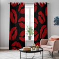 thumbnail image 6 of Kitchen Curtains 84 Inch Length 2 Panels, Red Lips Grommets Window Treatment Curtain, Modern Abstract Romantic Texture Aesthetic Thermal Curtains Drapes for Living Room/Bathroom, 6 of 9