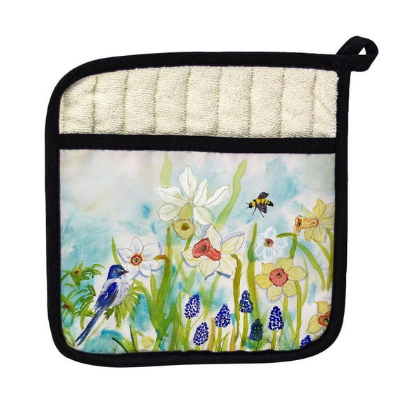 Betsy Drake PT167 Bird & Daffodils Pot Holder