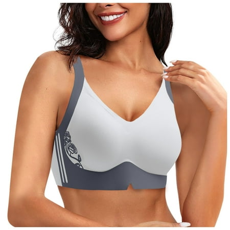 Women s Full Coverage Front Closure Unlined Bra For Large Bust Non Padded Workout Bra Comfy Everyday Bras with Wide Wireless Bra
