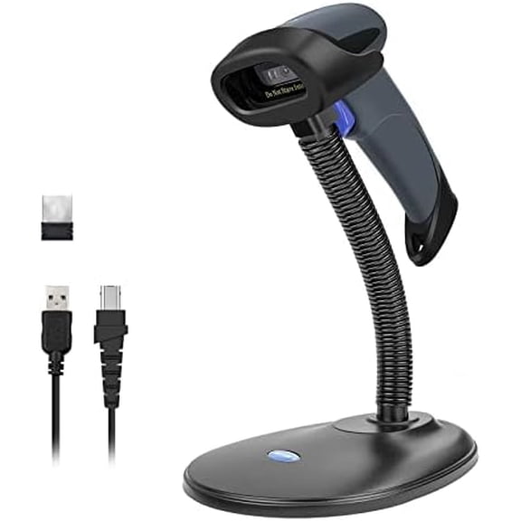NETUM Wireless 2D QR Barcode Scanner Bluetooth with Stand, 3 in 1 Automatic Bar Code Imager Reader Handhold Scanner Gun Compatible for Laptops, Computers, Cashier, POS -M8S