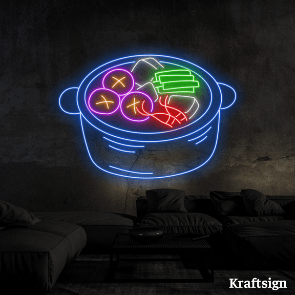 Craftnamesign Hotpot Neon Sign, Hotpot Restaurant Decor, Hotpot Signs