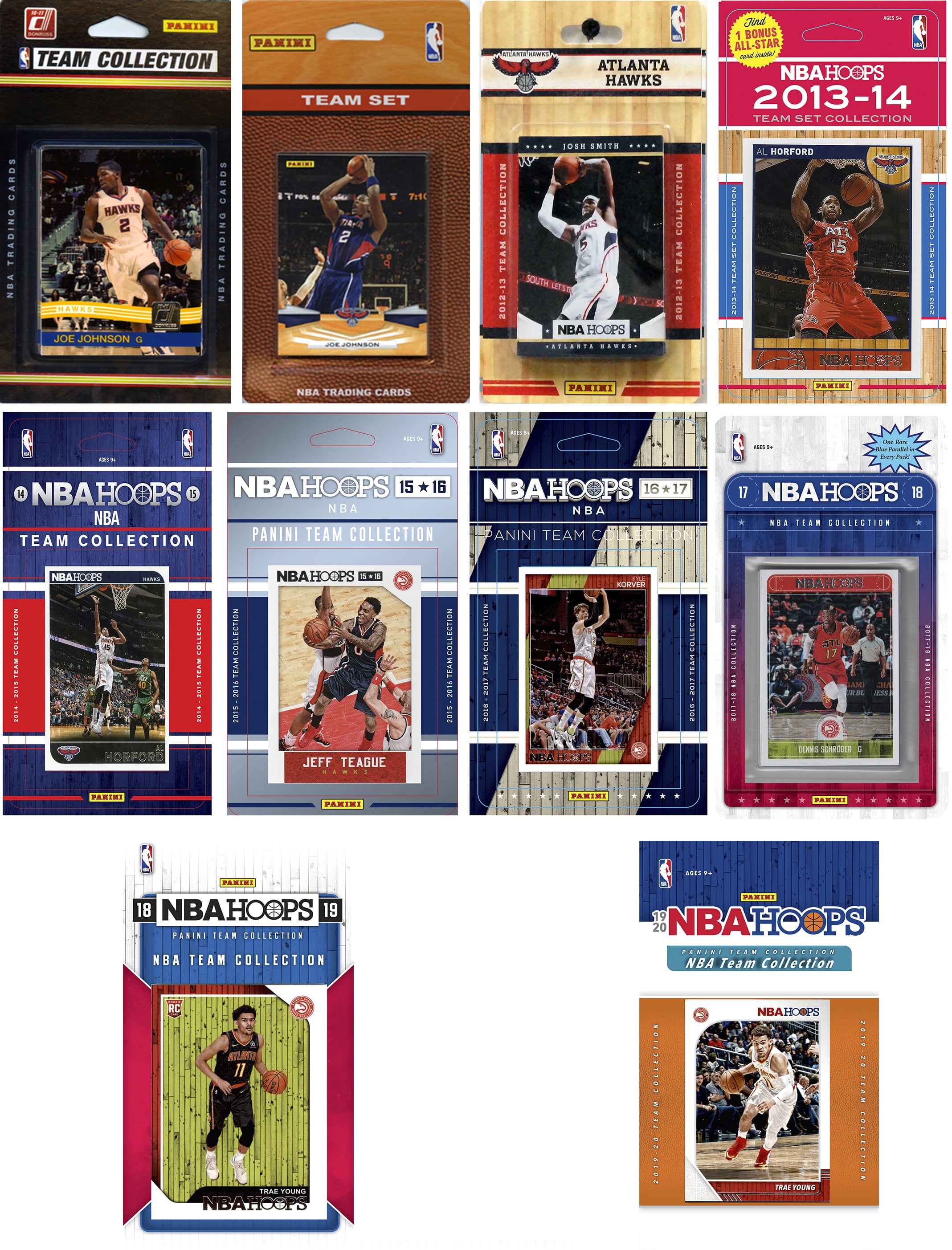 NBA Atlanta Hawks 10 Different Licensed Trading Card Team Sets