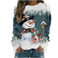 thumbnail image 2 of NSLGXD Cozy Plus Size Christmas Tops Long Sleeve Crewneck Pullovers with Merry Christmas Graphic Soft Sweatshirt for Women Holiday Loose Fit Tunic Blouses, 2 of 4