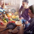 thumbnail image 4 of Cast Iron Grill Pan - Square 10.5"-Inch Pre-Seasoned Ribbed Skillet + Handle Cover + Pan Scraper - Grille, Firepit, Stovetop, Induction Safe - Indoor/Outdoor - Great for Grilling, Frying and Camping, 4 of 7
