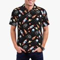 thumbnail image 2 of Kuqiui Mens Golf Polo Shirt Dry Fit Performance Sport Short Sleeve Golf Polo Shirts for Men-Space Rocket, 2 of 7