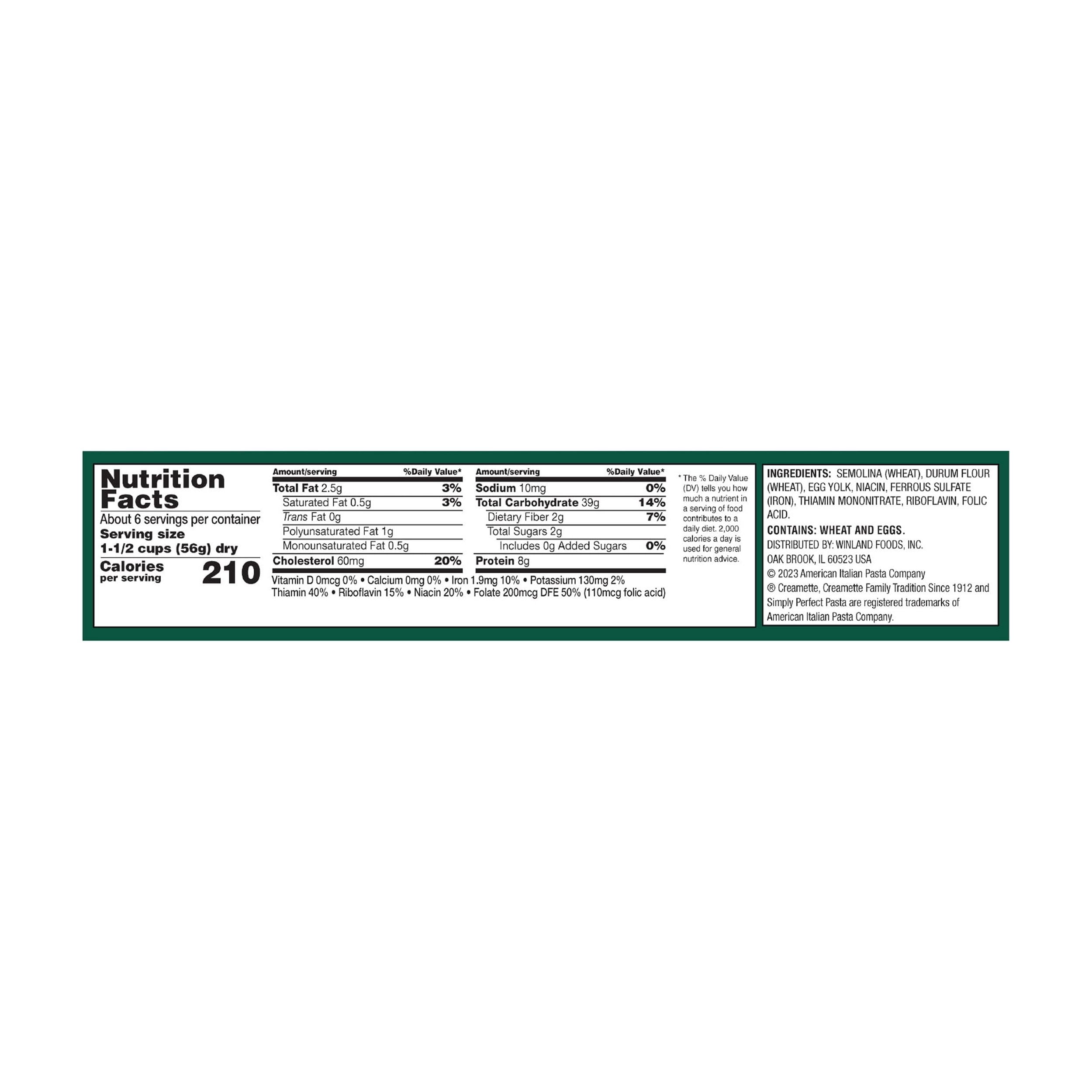 (2 pack) Creamette Extra Wide Egg Noodles Pasta, 12-Ounce Bag