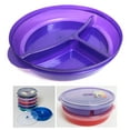 thumbnail image 4 of Healthy Portion Control Plate BPA Free 3-Section w Lid Dishwasher Microwave Safe, 4 of 5