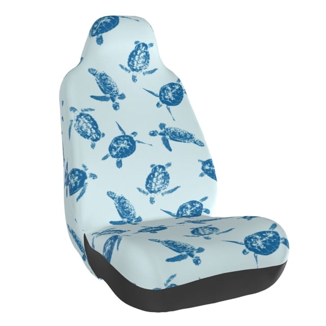Wukai Turtle Full Set Car Seat Covers with Soft Padding Universal Auto Front Seats Protector and Cushion Mat