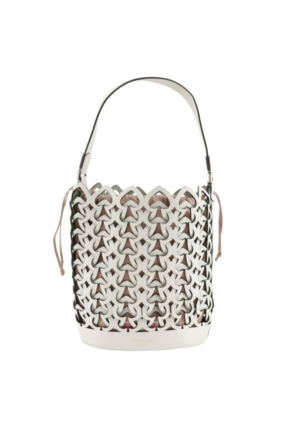 Pre-Owned Kate Spade Dolly Large Shoulder Bag Basket Leather White/Pink A5 Women's (Good)