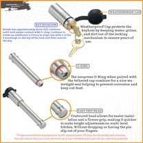 61672 | 3 Pack, Keyed Alike, 2" & 2.5" Receiver Locks, Heavy Duty Hitch Lock Pin, American Made in USA, Best Truck Accessories - Locking Hitch Pin, 5/8 Hitch Pin Lock, Anti-Theft Hitch Pin