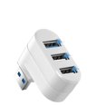thumbnail image 1 of 180° Rotatable 3-Port USB Hub, High Speed Data Transfer USB Splitter Expander Adapter for Laptop PC, 1 of 6