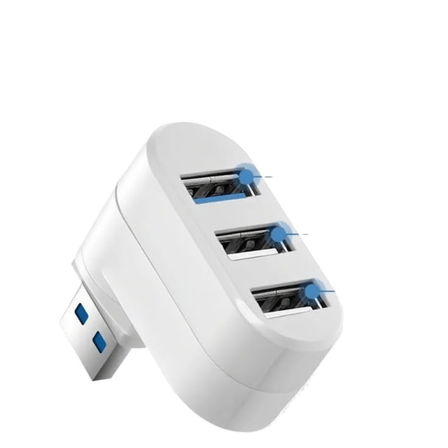 180° Rotatable 3-Port USB Hub, High Speed Data Transfer USB Splitter Expander Adapter for Laptop PC