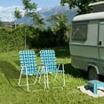 thumbnail image 3 of Zimtown 2 Pack Lawn Chair Folding Web Set Beach Chair Camping Chair Blue, 3 of 7