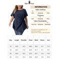 thumbnail image 6 of Agnes Orinda Plus Size Tops for Women Asymmetrical Hem Round Neck Short Sleeve Twist Knot T Shirt Top 1X Navy Blue, 6 of 6