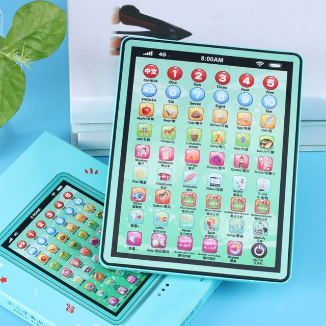 LEEYNEER Clearance Kids Tablet Boys Learning Pad With LED Teach Alphabet Numbers Math Early Development Interactive Electronic Toy Christmas Gifts Baby Toys For Boys Best Gift