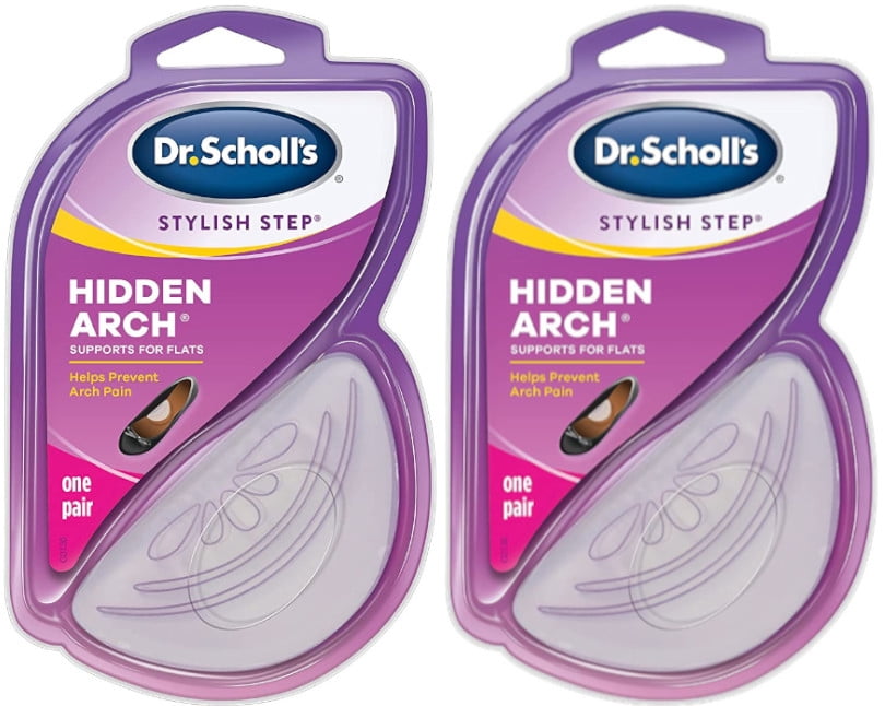 Dr. Scholls Stylish Step Hidden Arch Support For Flats, One Size fits All, 1 Pair, 2 Pack