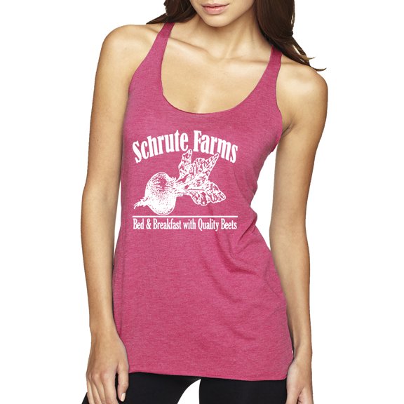 Wild Bobby, Farms Bed and Breakfast The Office, Pop Culture, Tri-Blend Racerback Tank Top, Vintage Pink, Medium
