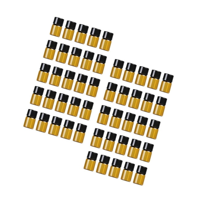 pitrice 50x Bouteilles en Verre Rechargeables Conteneurs de Stockage Durables Conteneurs de Parfum Mini pour Échantillons de Parfum Bouchon de Trou 2ml