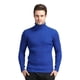 thumbnail image 3 of Suéter de cuello alto para hombre de otoño e invierno, suéter básico con patrón vertical de color sólido informal para hombre, 3 of 6